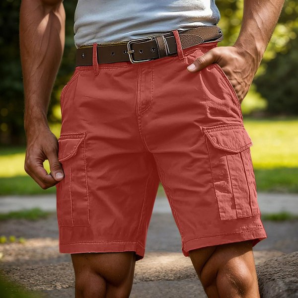 Pantalones Cortos Deportivos Para Hombre, Ropa De Trabajo, Pantalones Cortos Sueltos Informales, Pantalones Cortos Para Correr M Rojo-image