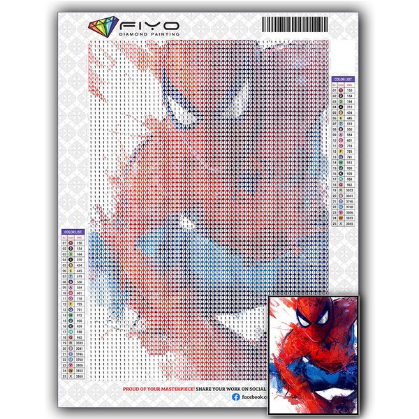 Diamante Bordado Spiderman 5D DIY Diamante Pintura Punto De Cruz Rhinestone Full Round 30X40CM-image
