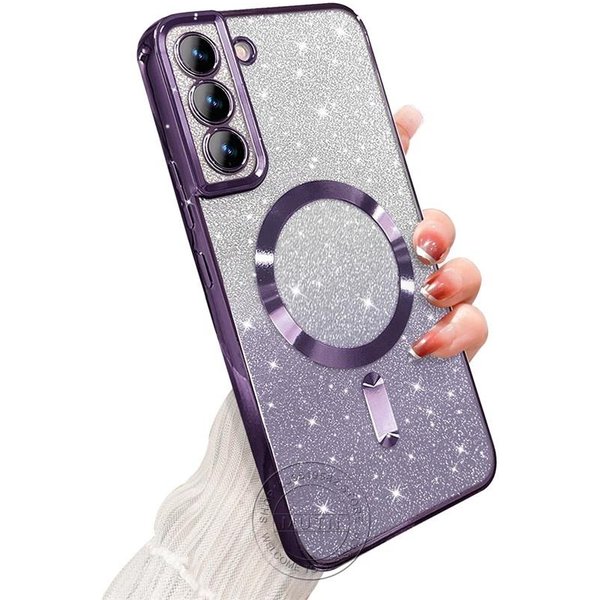 Jasny Brokatowy Pokrowiec Dla Samsunga Galaxy S25 S24 S23 S22 S21 S20 Plus FE Note20 Ultra Etui Platerowane Bezprzewodowe Magnetyczne Magsafe For Galaxy S23FE-image