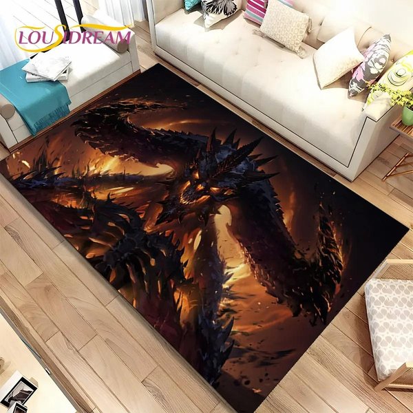 Dywan 3D HD Diablo Gra Gamer KreskóWka, Dywanik Dywanowy Do Domu Salon Sypialnia Sofa Wycieraczka Dekor, Mata PodłOgowa AntypośLizgowa Do Zabawy Dla Dzieci 60*90Cm-image