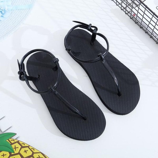 Chanclas Zapatos Para Mujer Sandalias Zapatillas De Verano Sandalias Planas Sandalias Planas De Lujo Para SeñOras Chanclas Planas Zapatos Romanos Sandalias Diapositivas 39 Black-image
