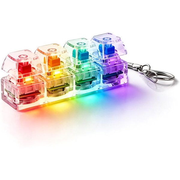 Klawiatura LED Fidgety PodśWietlane Przezroczyste NakłAdki Na Klawisze Klikacz Do PalcóW Fidget Zabawka RedukująCa Stres Dla DorosłYch Z Adhd Breloczek Do Klawiatury Blue-image