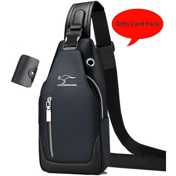 MęSka Wodoodporna Torba Na Klatkę Piersiową Oxford - KoreańSki Styl, Casualowa, Sportowa, Na Ramię, Listonoszka, Crossbody Czarny-image