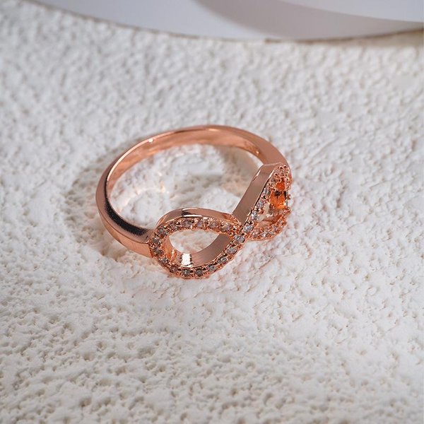 Infinite Jewelry PierśCionek Z Symbolem 8 ZnakóW Dla Kobiet Przesadna Osobowość PierśCionek Z Diamentem Europejski I AmerykańSki PierśCionek Parowy Z Cyrkoniami No. 10 Brown-image