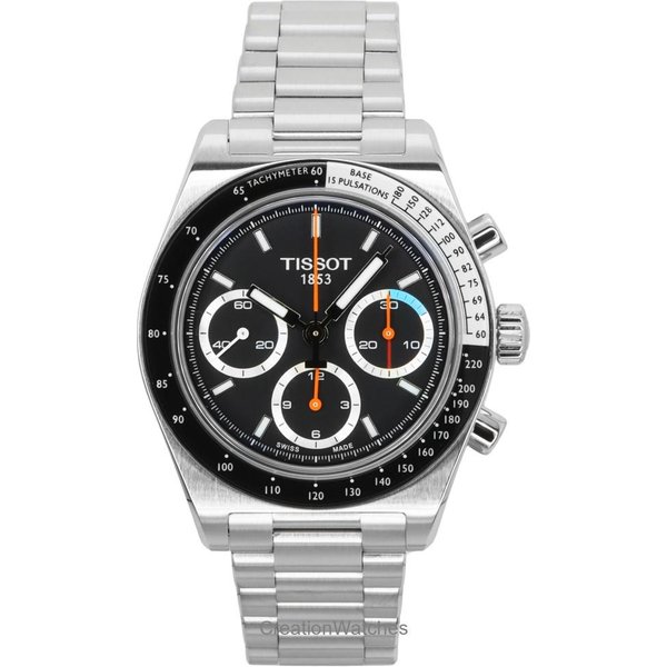 Reloj De Hombre Tissot PR516 CronóGrafo Acero Inoxidable Esfera Negra AutomáTico T149.459.21.051.00 100M Gray-image