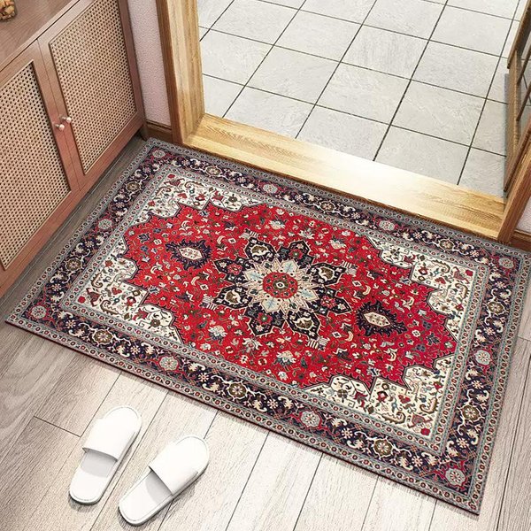 Felpudo Estilo Retro Alfombra Persa Para DecoracióN Del Hogar Alfombra De Piso Para Dormitorio Manta De Cama Para Estudio Entrada Alfombra De Piso 50X80Cm 20X32Inch-image