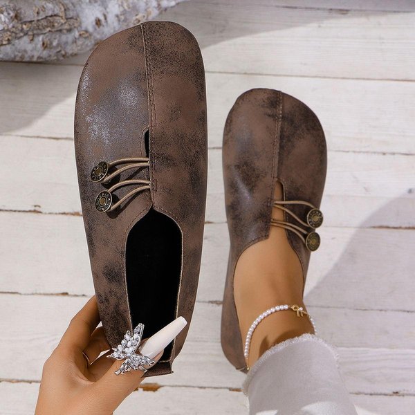 Damskie SkóRzane OddychająCe Buty Letnie Damskie PłAskie Mokasyny Wsuwane OkrąGłE Noski MięKkie PłAskie Buty Codzienne EU 39/CN40 Black-image