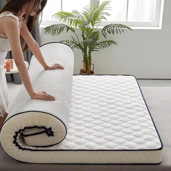 ColchóN Tatami De LáTex, Colchones De Espuma ViscoeláStica, Cama Plegable, Alfombra Para Dormir En El Suelo, Alfombra Individual Doble Para Dormitorio, CojíN 150X200Cm-image