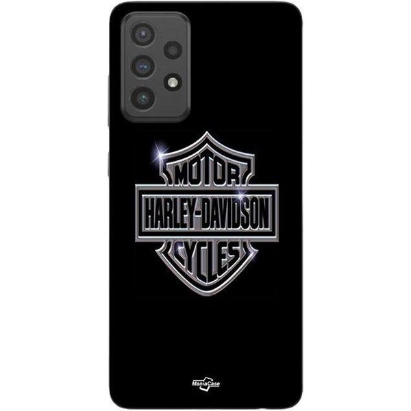 Funda De TeléFono - Maniacase - Samsung Galaxy A53 - Silicona TPU - Flexible - Logo De Harley Davidson Negro-image