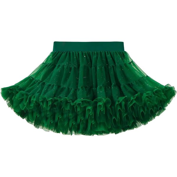 Falda De Encaje NiñAs Falda Pettiskirt De Gasa Esponjosa Colores SóLidos Faldas Tutú Falda De Baile Para NiñA Enagua De Tul NavideñA Tul 3-4Years Black-image