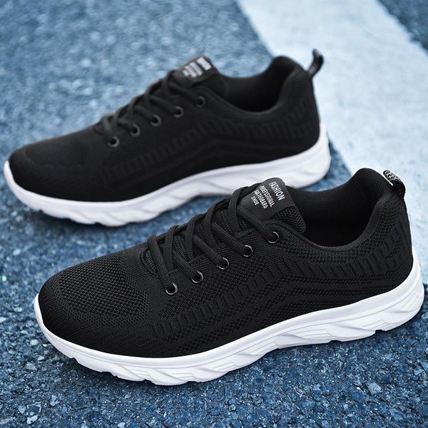 Nuevos Zapatos Deportivos Para Hombre Zapatos Tenis Malla Transpirable Tenis Correr Caminar Gimnasio Zapatos De Hombre Negros Casuales Tenis Para Hombre 41 Negro-image