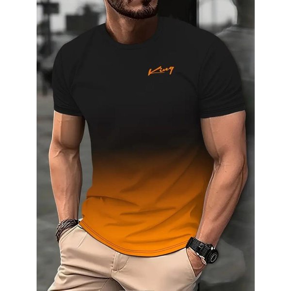 XL-6XL Camisetas Oversize Para Hombre Cuello Redondo Manga Corta Estampado 3D Flash Camiseta Casual Hombre Verano Tallas Grandes Camisetas 4XL Black-image