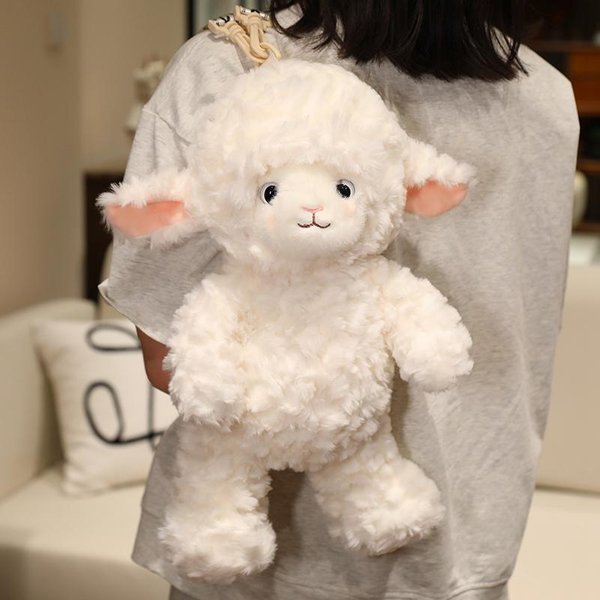 Mochila De Oveja De Peluche Animal De 40 Cm Juguete De Peluche Bolso De Hombro Suave Lindo Para NiñOs NiñAs Regalo De CumpleañOs About 40Cm-image