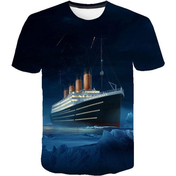 Titanic Film Drukowane 3D Koszulki MęSkie Damskie Codzienne Moda Streetwear Oversize KróTki RęKaw Koszulka MęSkie T-Shirty Topy Odzież MęSka M-image