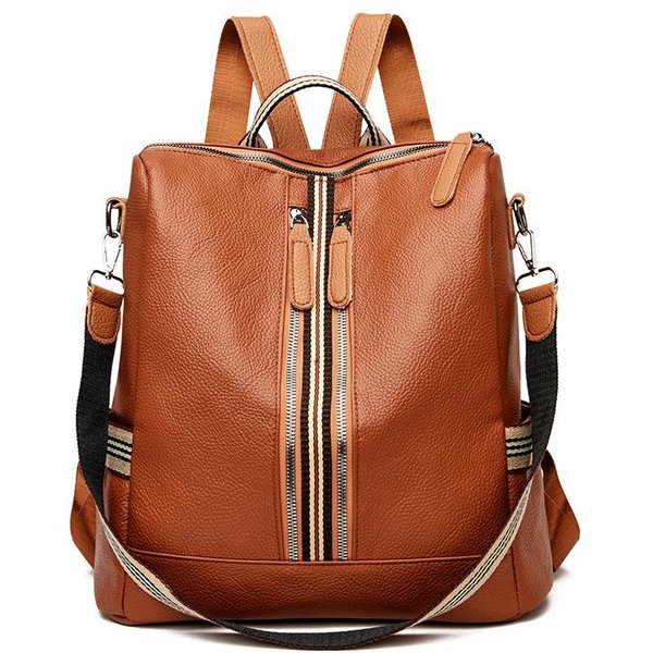 Nueva Mochila Casual De Viaje Para Mujer Retro Cuero Suave Mochila Para Mujer De Alta Capacidad Mochila De Hombro ÚNico-image