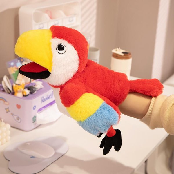 35Cm Pluszowa Pacynka ZwierząTko Z KreskóWki Orzeł Bielik Paw Papuga Tukan Flaming Sowa Zabawka Interaktywna Do Opowiadania Pluszowa Pacynka Prezent 35Cm-image
