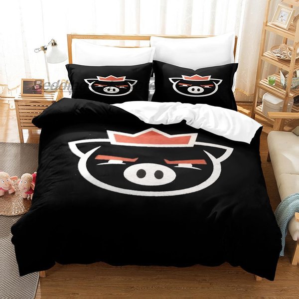 Juego De Ropa De Cama Technoblade Individual Twin Full Queen King Size Juego De Cama Aldult NiñO Dormitorio Funda NóRdica Juegos 3D Anime Juego De SáBanas EU Single(135X200Cm)-image