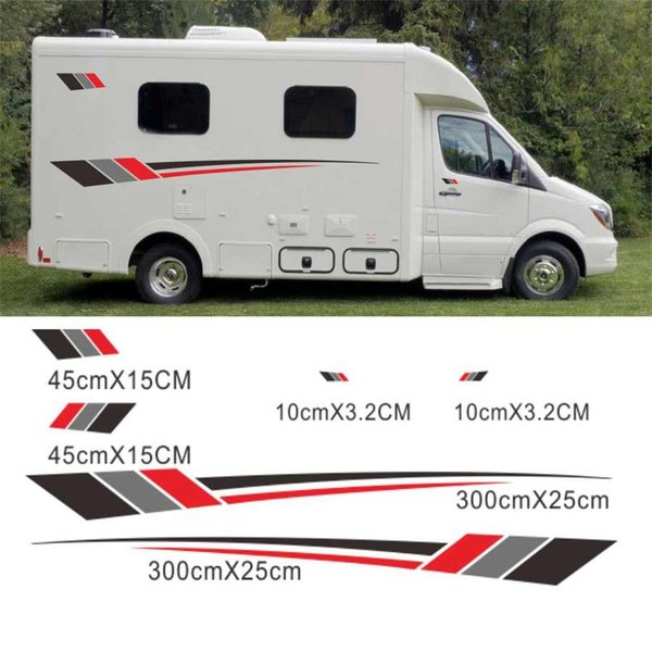 CalcomaníAs De Vinilo Con Rayas Laterales Para Caravana/Autocaravana Gray-image