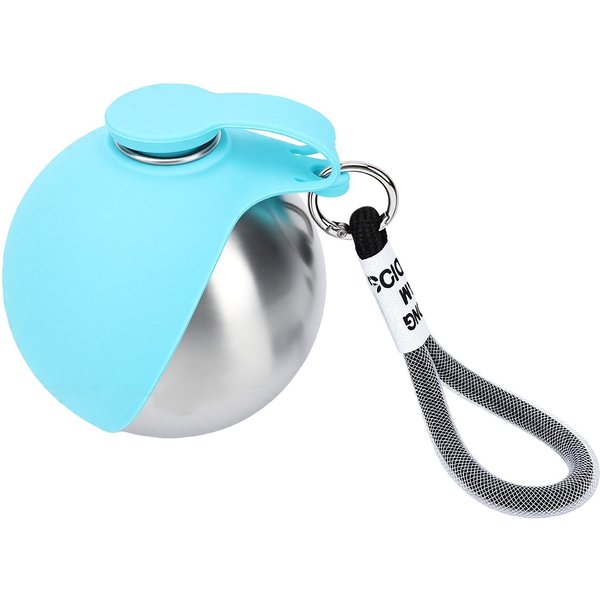 Botella De Agua Para Mascotas Acero Inoxidable Grado Alimenticio Silicona PortáTil Dispensador De Agua Para Beber Perros Para Paseos Al Aire Libre Senderismo Azul-image