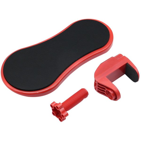 Reposabrazos Para Computadora De Escritorio, Soporte ErgonóMico Ajustable Para ReposamuñEcas, Extensor De Reposabrazos Para Teclado, Soporte Giratorio Para Alfombrilla De RatóN Rojo-image