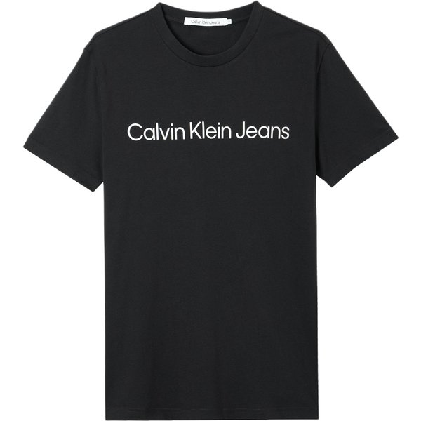 Camiseta De Manga Corta Con Cuello Redondo Y Estampado De Letras Calvin Klein Jeans Ajustada Para Hombre Tops Negro J30J322552-BEH M Black-image