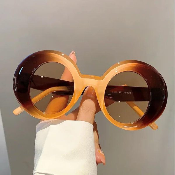 Nuevas Gafas De Sol Redondas Estilo Europeo Americano Moda Resistentes A UV Tendencia Personalizadas Simples-image