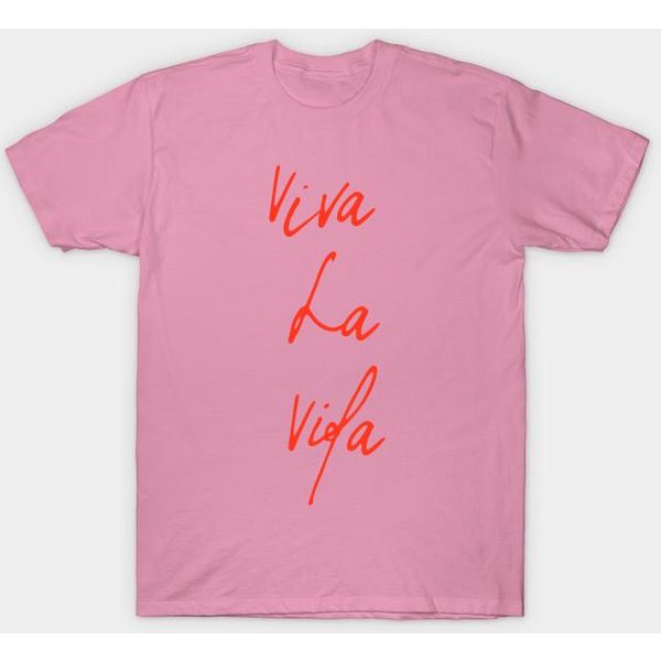 Camiseta Mujer Viva La Vida Estampado Harajuku Kawaii Camiseta Verano Manga Corta Camiseta Top 3XL Pink-image