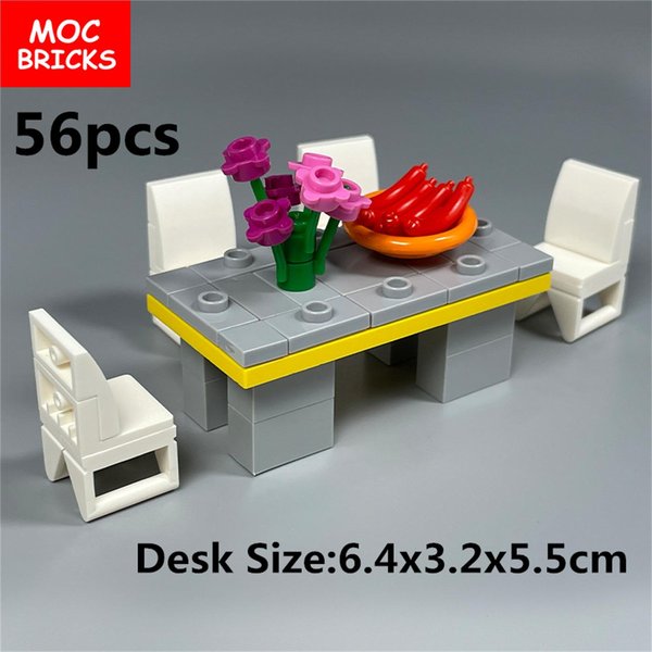 Klocki MOC Sofa Meble Domowe KrzesłO Biurko Miasto Klocki Budowlane Figurki DIY Zabawka Dla Dzieci Prezent-image