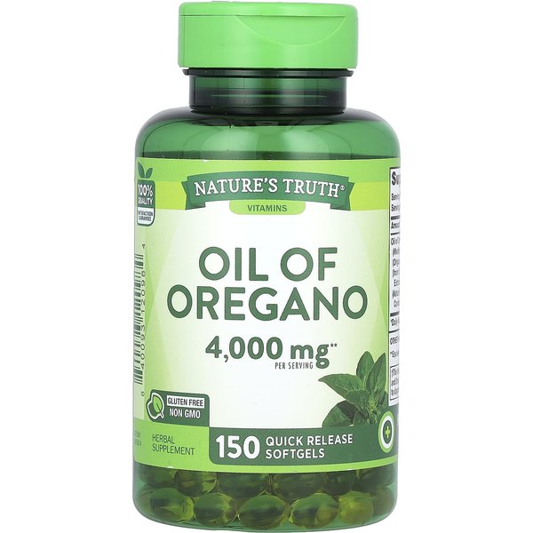 Nature's Truth, Witaminy, Olejek Oregano, 2000 Mg, 150 KapsułEk MięKkich-image