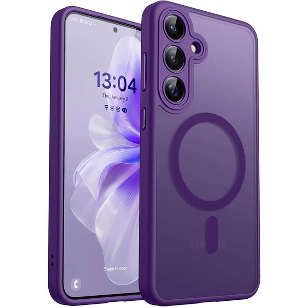 Luksusowe Matowe PółPrzezroczyste Magnetyczne Etui Na Telefon Z łAdowaniem Bezprzewodowym Dla Samsung Galaxy S25 Ultra S24 S23 Ultra Plus S24FE Pokrowiec Galaxy S24-image