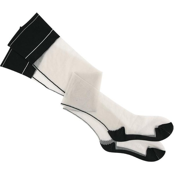 Calcetines Sexy Hasta La Rodilla Para Mujer Color Contrastante Borde Acanalado Medias Para Muslo TacóN Cubano Retro Costura Trasera Medias 10D Finas Transparentes One Size Black-image