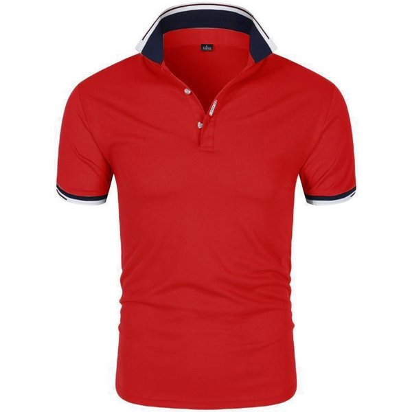 Camiseta Polo De Verano Para Hombre De Negocios Color SóLido AlgodóN Manga Corta Moda Juvenil Casual Camiseta Polo De Cuello Manga Corta Camisetas Polo Para Hombre Xxxxl-image