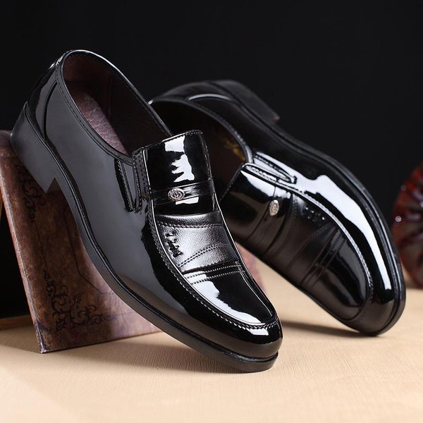 Nuevos Mocasines De DiseñO Para Hombre Zapatos Oxford Para Hombre Zapatos Formales Moda Punta Redonda Negocios Zapatos De Boda Zapatos De Vestir 44 Negro-image