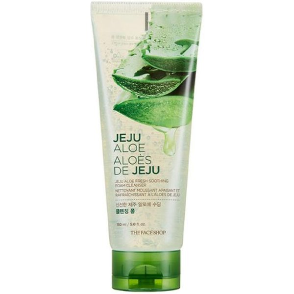 The Face Shop Fresh Jeju Aloe KojąCa Pianka Do Mycia Twarzy 150Ml – Delikatny NawilżAjąCy śRodek Do Oczyszczania White-image