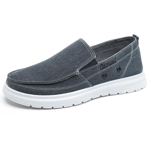 Zapatos Vulcanizados Nuevos Para Hombre Zapatos Casuales Para Hombre Perezoso CóModos Mocasines Slip On Zapatos De Lona Para Hombre Zapatillas De Verano Transpirables Para Hombre 43-image