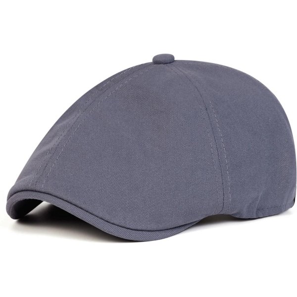 Unisex GłAdkie Kolorowe Czapki Gazeciarza Brytyjskie Czapki Malarza Jesienne Zimowe Berety PłAska Czapka Z Daszkiem Hip Hopowe Berety Gray-image
