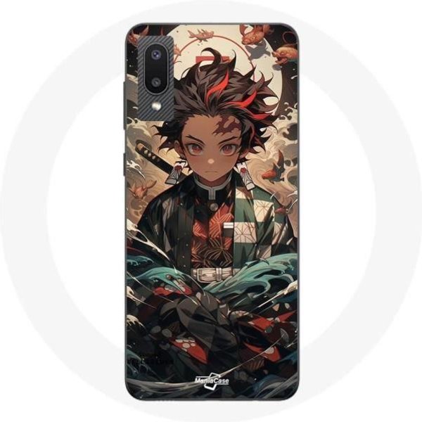 Coque Maniacase Pour Samsung Galaxy A02 Demon Slayer Tanjiro Anime Manga Negro-image