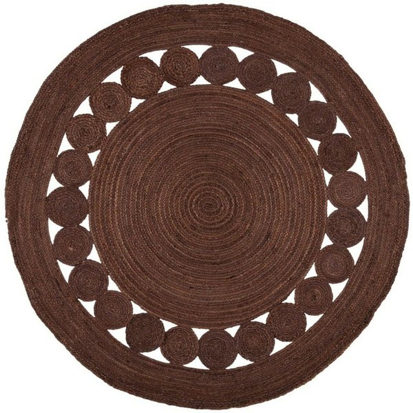 Juta Dekor OkrąGłY Dywan RęCznie Robiony Naturalny Dywan Do Dowolnej Przestrzeni WygląD Rustykalny Dekor Do Dowolnej Przestrzeni 150Cm X 150 Cm (5X5Feet)-image