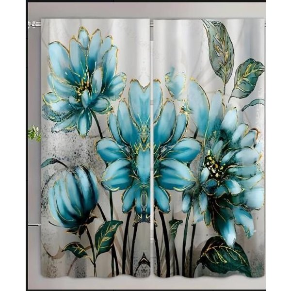 RomáNticas Gotas De Agua, Rosas Rojas, Cortinas De Ventana De Lujo Para Dormitorio, Sala De Estar, BañO, Cocina, Puerta, Pasillo, Armario, En Venta, 2 Uds. W60H60(Cm)X2Pcs&Grommet Top-image