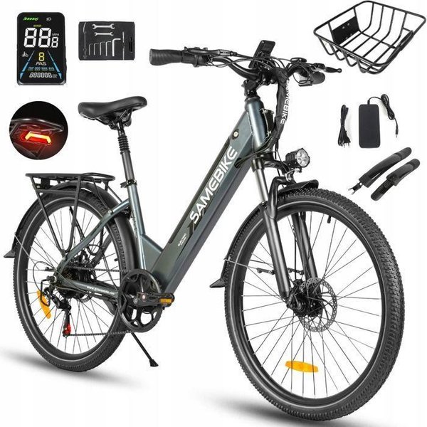 Rower Elektryczny - Samebike - A01 Pro - 500W - 35KM/H - ZasięG 90KM - 15Ah Szary-image
