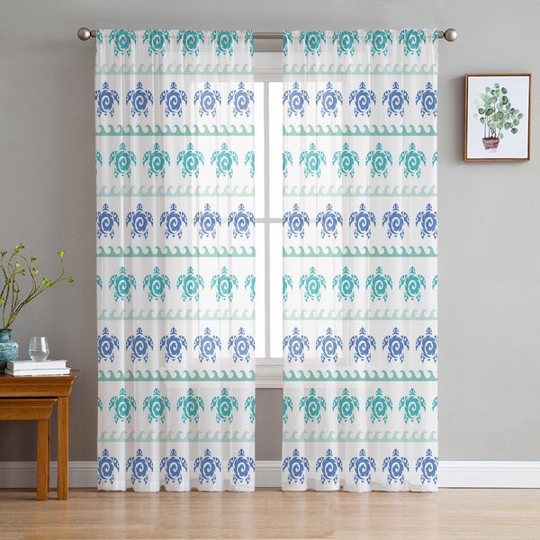 Letnie ZasłOny Woalowe Przezroczyste Z Teksturą żółWia, ZasłOny Okienne Do Salonu, ZasłOny Szyfonowe Tiulowe Do Kuchni, Sypialni, Dekoracja Domu 135W X 114H(Cm) White-image