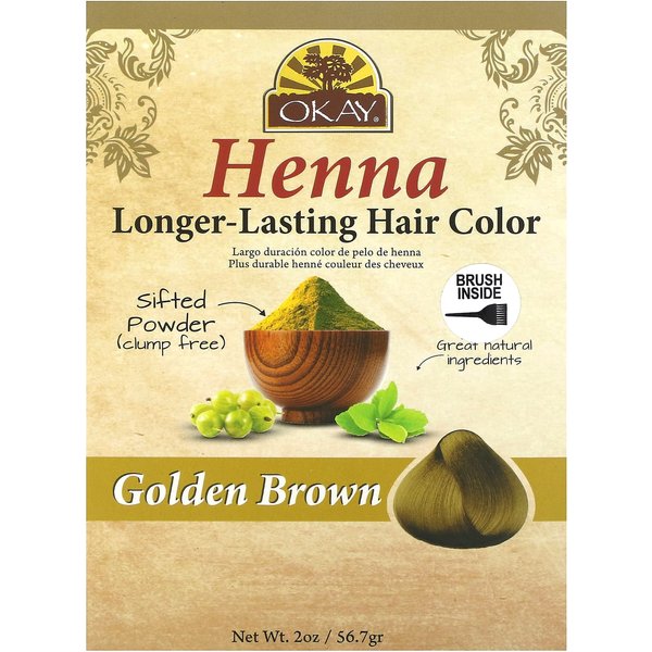 Okay Pure Naturals, Henna, Color De Cabello MáS Duradero, MarróN Dorado, 2 Oz (56,7 Gramos) Beige-image
