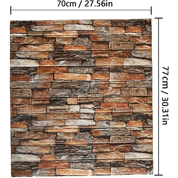 1/5/10 Sztuk 70*77Cm Tapeta Samoprzylepna 3D Dekoracja Sypialni śCiana Wodoodporna, Odporna Na Wilgoć MięKka Tapeta W Opakowaniu 5Pcs 70*77Cm Kawowy-image