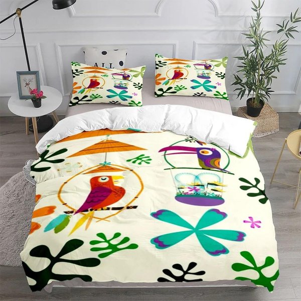 Kolekcja Poszew Na KołDrę Kwiaty I Ptaki Rozmiar King Queen Double Full Twin Single Poszewka Na Poduszkę Z Kolekcją PośCieli 70X133Cm 2Pcs-image