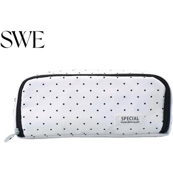 Wielofunkcyjny PióRnik DużA PłóCienna Kosmetyczka Na OłóWki Z Zamkiem BłYskawicznym Zmywalny Uchwyt Wiele PrzegróDek Pouch Lekki Organizer Praktyczny Czarny Kolor BiałY-image