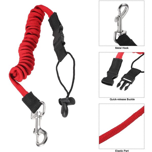 Leash EláStico Para Remo Kayak Canoa CañA De Pescar Barcos De Remo Cuerda Enrollada Cuerda De Amarre-image