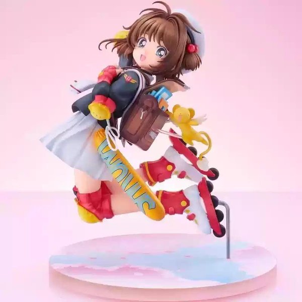 Figurki Anime Cardcaptor Sakura Statua Kinomoto Sakura 17Cm Figurka Akcji Model PVC Zabawki Kolekcjonerskie Dekoracja Biurka Prezent With Box-image