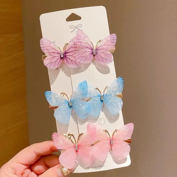 6 Szt. DziewczęCa KsiężNiczka Motyl Spinka Do WłOsóW śLiczna Super WróżKa DziecięCa Ozdoba Do WłOsóW Grzywka Spinka Do WłOsóW Akcesoria Akcesoria-image