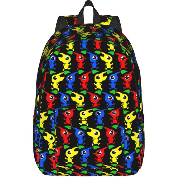 Pikmin 4 Mochila Para Hombres Mujeres Casual Estudiante Senderismo Viaje Mochila Diaria Bolso De Hombro Para PortáTil Regalo M-image