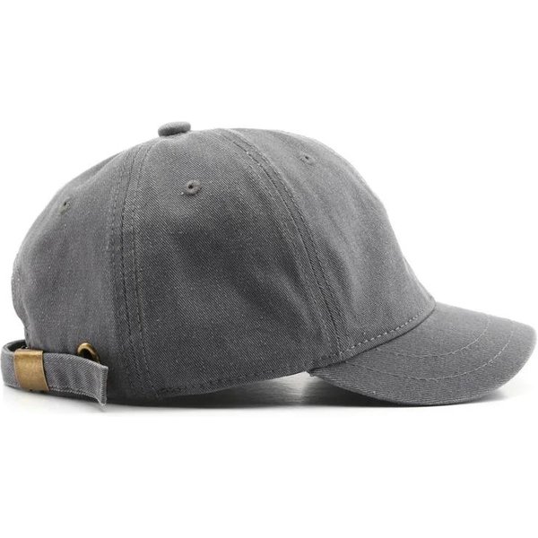 Retro Czapki Baseballowe Z KróTkim Daszkiem Dla MężCzyzn I Kobiet, Jednokolorowe, Regulowane, Outdoorowe Czapki PrzeciwsłOneczne, BawełNiane Czapki Streetwearowe, Czapki Hip-Hopowe Adjustable Kolor Szary-image